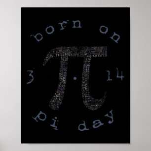 Pi Day Happy Birthday Geboren am 3.14 Poster