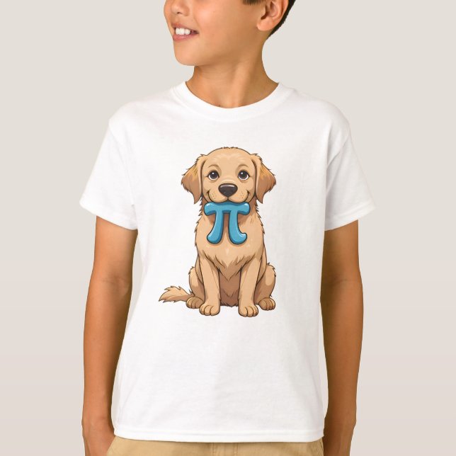 Pi Day Hund mit Pi Symbol | Happy Pi Day Math T-Shirt (Vorderseite)