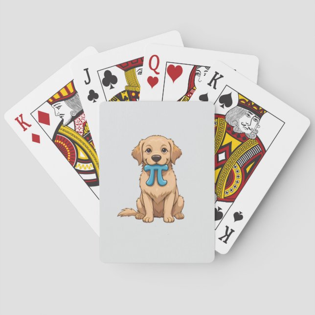 Pi Day Hund mit Pi Symbol | Happy Pi Day Spielkarten (Rückseite)