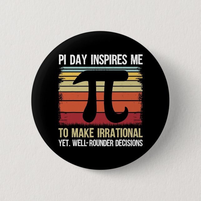 Pi Day Inspiriere mir, irrationale - Retro-Mathema Button (Vorderseite)