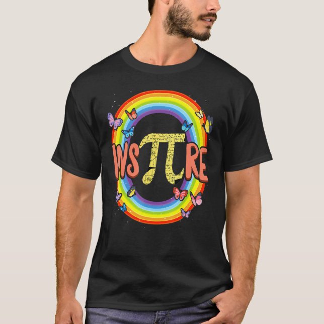 Pi Day Inspirierte Rainbow Math T-Shirt (Vorderseite)