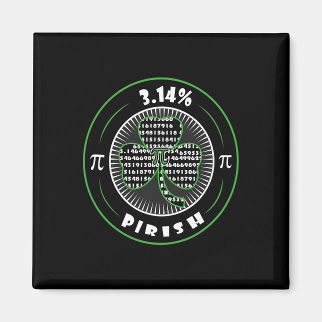 Pi Day Irish Kleeblatt Clover Pirish Math Lover Ge Magnet (Vorne)