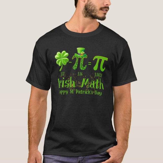 Pi Day Irish Mathe Kleeblatt St Patrick's Day Math T-Shirt (Vorderseite)
