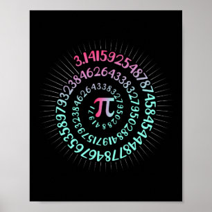Pi Day Mah Nerd Geek 3.1415 Irrationale Nummer Pi Poster