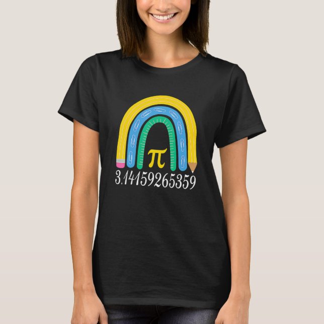 Pi Day Matching Math Physic Teacher Rainbow Funny  T-Shirt (Vorderseite)
