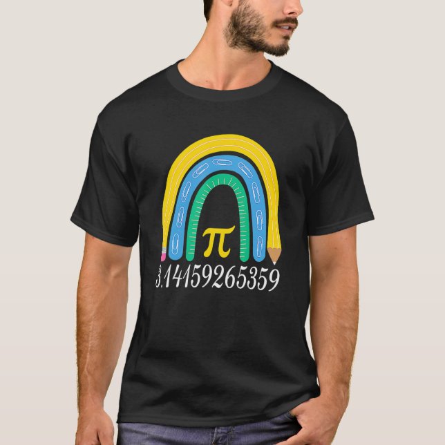 Pi Day Matching Math Physic Teacher Rainbow Funny  T-Shirt (Vorderseite)