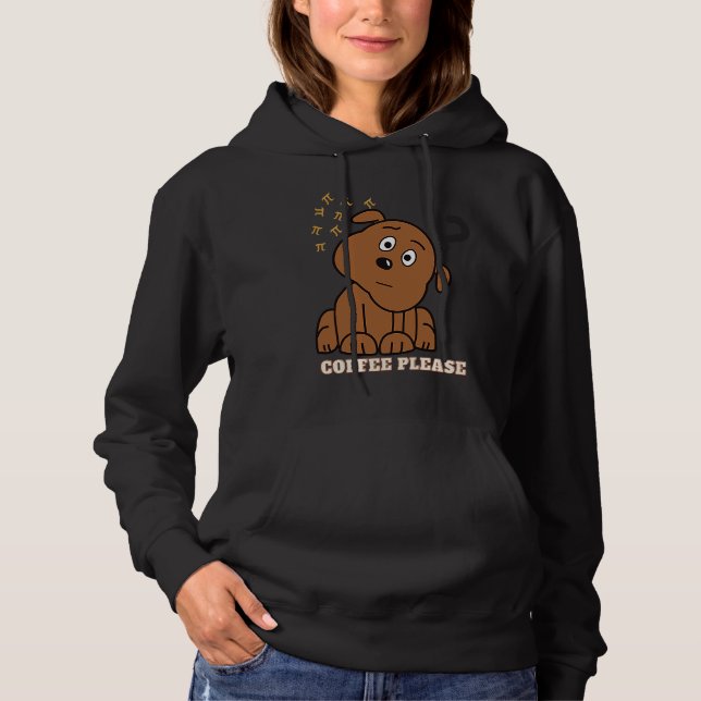 Pi Day Math Coffee and dog  Geometry Trigonometry Hoodie (Vorderseite)