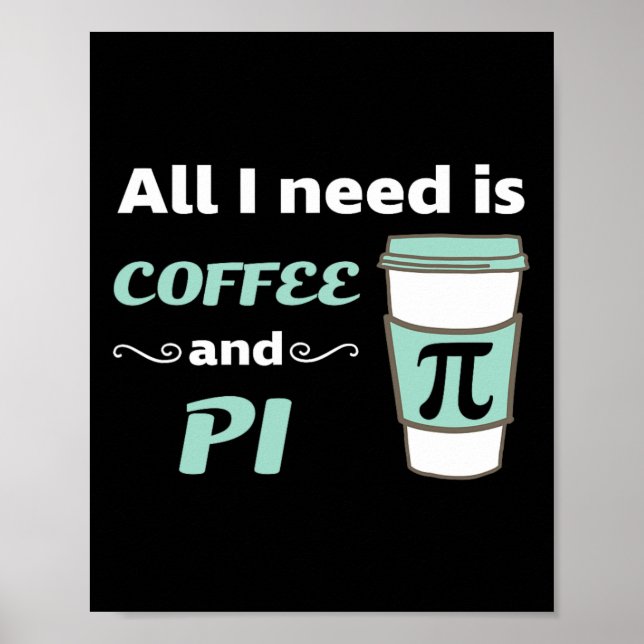 Pi Day Math Coffee Lover Geometry Calculus Trigono Poster (Vorne)
