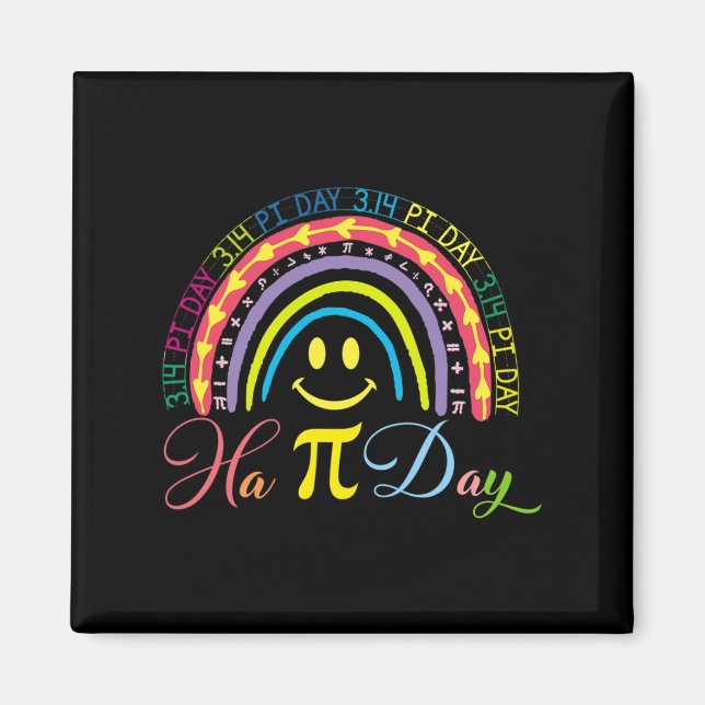 Pi Day Math Number Rainbow Happy Pi Day Fun Lächel Magnet (Vorne)