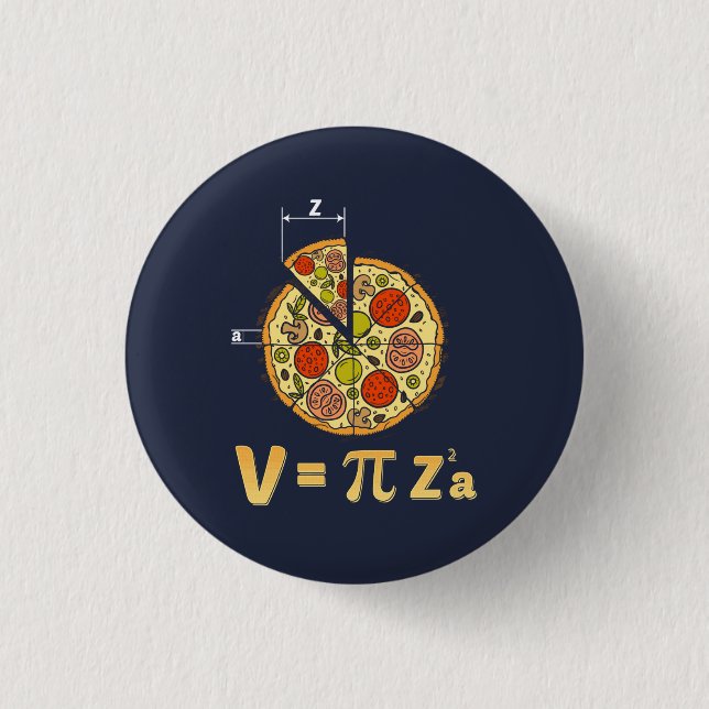 Pi Day Mathe Nerd Pizza Formel Button (Vorderseite)