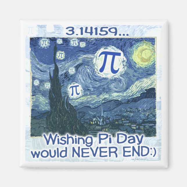 Pi Day Never Ends by Mudge Studios Magnet (Vorne)