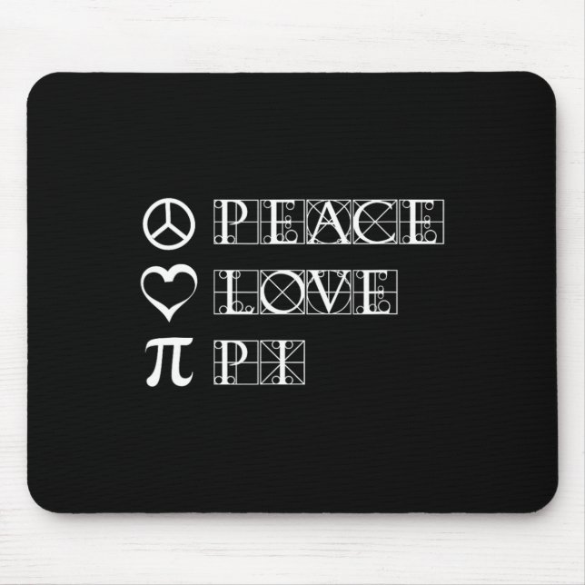 Pi Day Peace Liebe Math Geometry Trigonometrie Mousepad (Vorne)