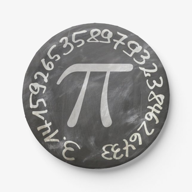 Pi Day PiDay Chalkboard-Bildung Pappteller (Vorderseite)