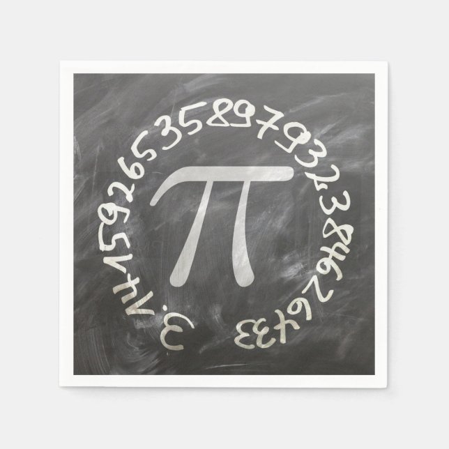 Pi Day PiDay Chalkboard-Bildung Serviette (Vorderseite)