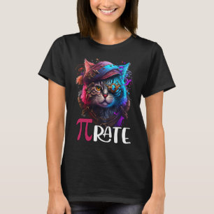 Pi Day Pirate Cat 3 14 Math Science Teacher Cat P T-Shirt