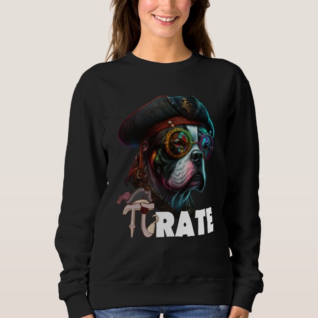 Pi Day Pirate Dog 3 14 Math Science Teacher Dog Pi Sweatshirt (Vorderseite)