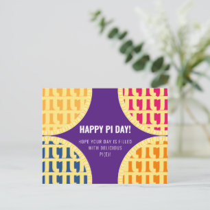 Pi Day Postcard "Happy Pi Day" Lila Pi Postkarte