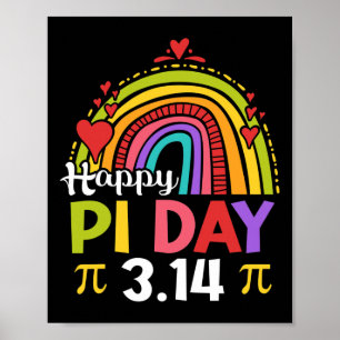 Pi Day Shirt Lehrer Regenbogen Funny Happy Pi Tag  Poster