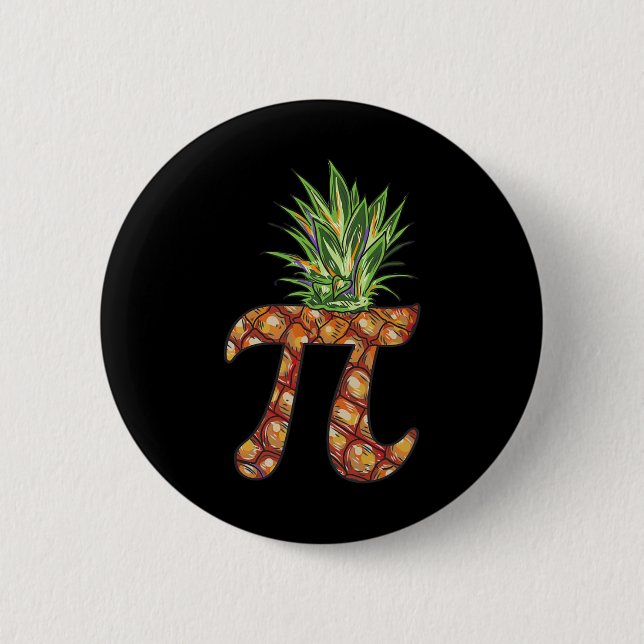 Pi Day Shirt Pi Pineaple Funny Mathe Pi Day Button (Vorderseite)