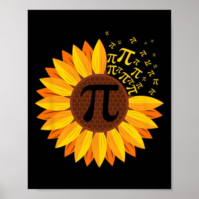 Pi Day Sonnenblume Pi Nummer Symbol Math Themed Sc Poster (Vorne)