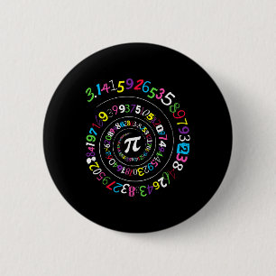 Pi Day Spiral Colour Numbers 3.14 Happy Pi Day 1 Button