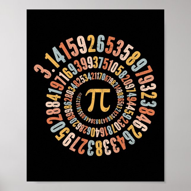 Pi Day Spiral Math Pi Poster (Vorne)