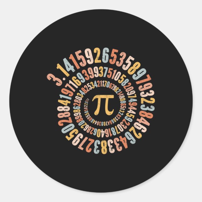 Pi Day Spiral Math Pi Runder Aufkleber (Vorderseite)