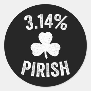 Pi Day St. Patrick's 3.14 Irish Funny Pirish Math Runder Aufkleber