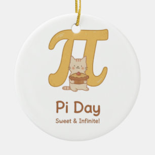 Pi-Day Süße Katzen Postkarte – Süß & Unendlich M Keramik Ornament