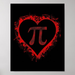 Pi Day Symbol Heart Valentinstag Boys Kids Math Poster