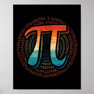 Pi Day Symbol Retro Vintag Pi 3.14 Nummer Funny m Poster