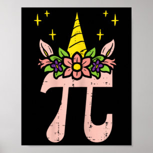 Pi Day Symbol Unicorn Head Niedlich 314 Math Pun G Poster