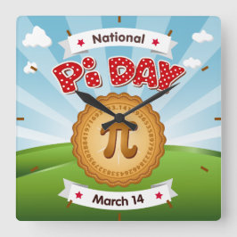 Pi Day Time Holiday Quadratische Wanduhr