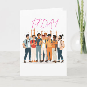 Pi-Day-Truppe – Illustration für Mathe-Liebhaber Karte