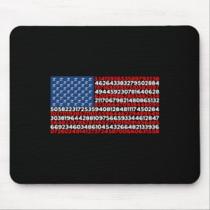 Pi Day Us Flag Patriotische Mathematik Lover Pi Da Mousepad