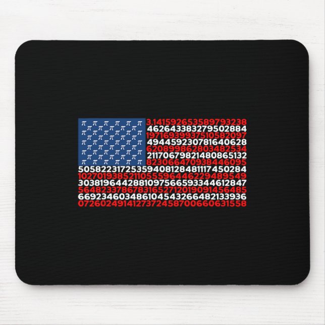 Pi Day Us Flag Patriotische Mathematik Lover Pi Da Mousepad (Vorne)