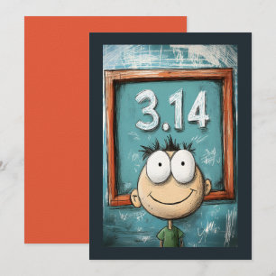 Pi Day Whimsy Big-Mit Augen Cartoon-Charakter Einladung