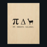 Pi Delta Llama Mathematics Symbols Holzdruck<br><div class="desc">lustig,  cool,  Liebe,  Vintag,  Geschenkidee,  Geburtstag,  Party,  Spaß,  phantastisch</div>