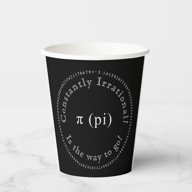 Pi, die irrationale mathematische Konstante lustig Pappbecher (Vorderseite)
