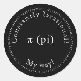 Pi, die irrationale mathematische Konstante lustig Runder Aufkleber