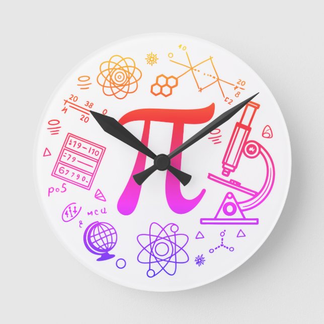 Pi Enthusiasten Runde Wanduhr (Vorderseite)