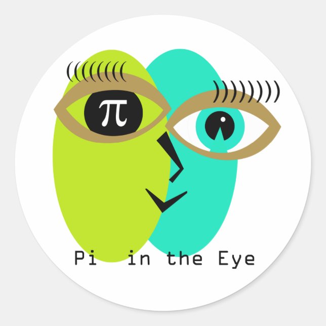 Pi im Auge Runder Aufkleber (Vorderseite)