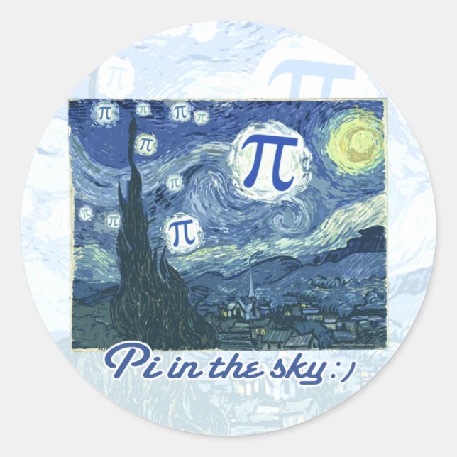 Pi im Himmel Runder Aufkleber (Vorderseite)