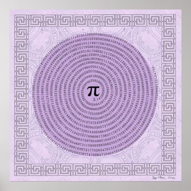 Pi in a Spiral ~ Mathematik als Kunst Poster (Vorne)