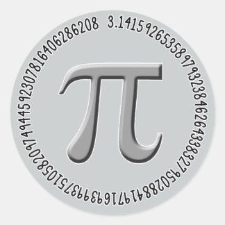 Pi in Silver Runder Aufkleber