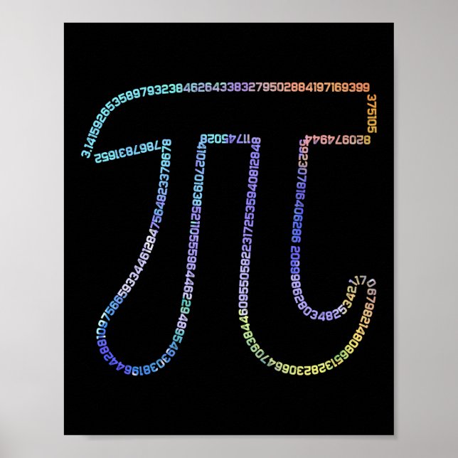 Pi Irrational Number Math Physics 3.14 Poster (Vorne)