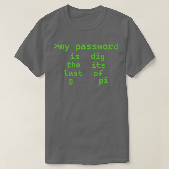 Pi-Kennwort T-Shirt (Design vorne)