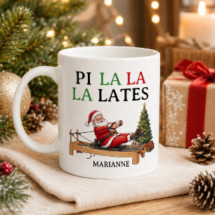 Pi La La La Lates Lustiger Weihnachtsmann Pilates Kaffeetasse