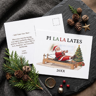 Pi La La Lates Lustiger Weihnachtsmann Pilates Wei Feiertagspostkarte