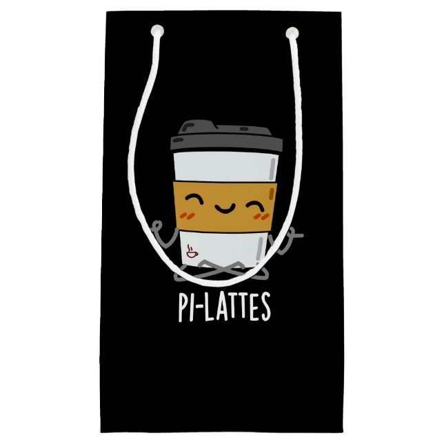 Pi-lattes Funny Latte Pilates Pun Dark BG Kleine Geschenktüte (Vorderseite)
